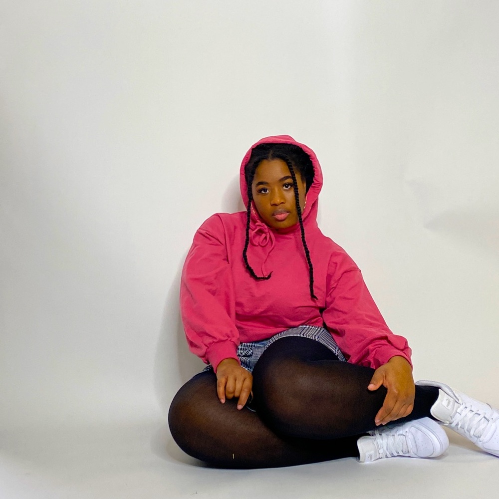 Pink cropped hoodie